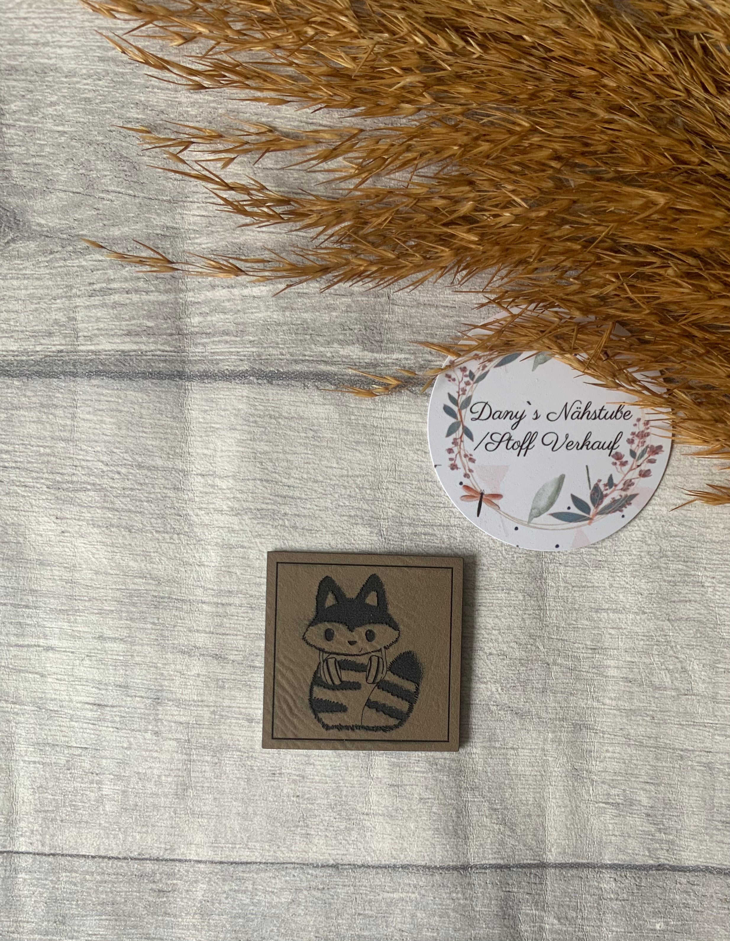 Waschbär Leder Label